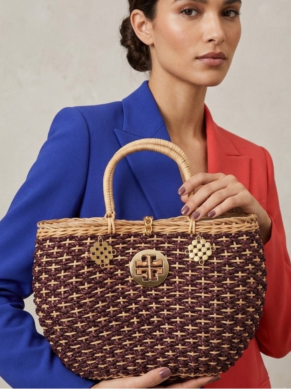 TORY BURCH Woven Straw Tote Bag